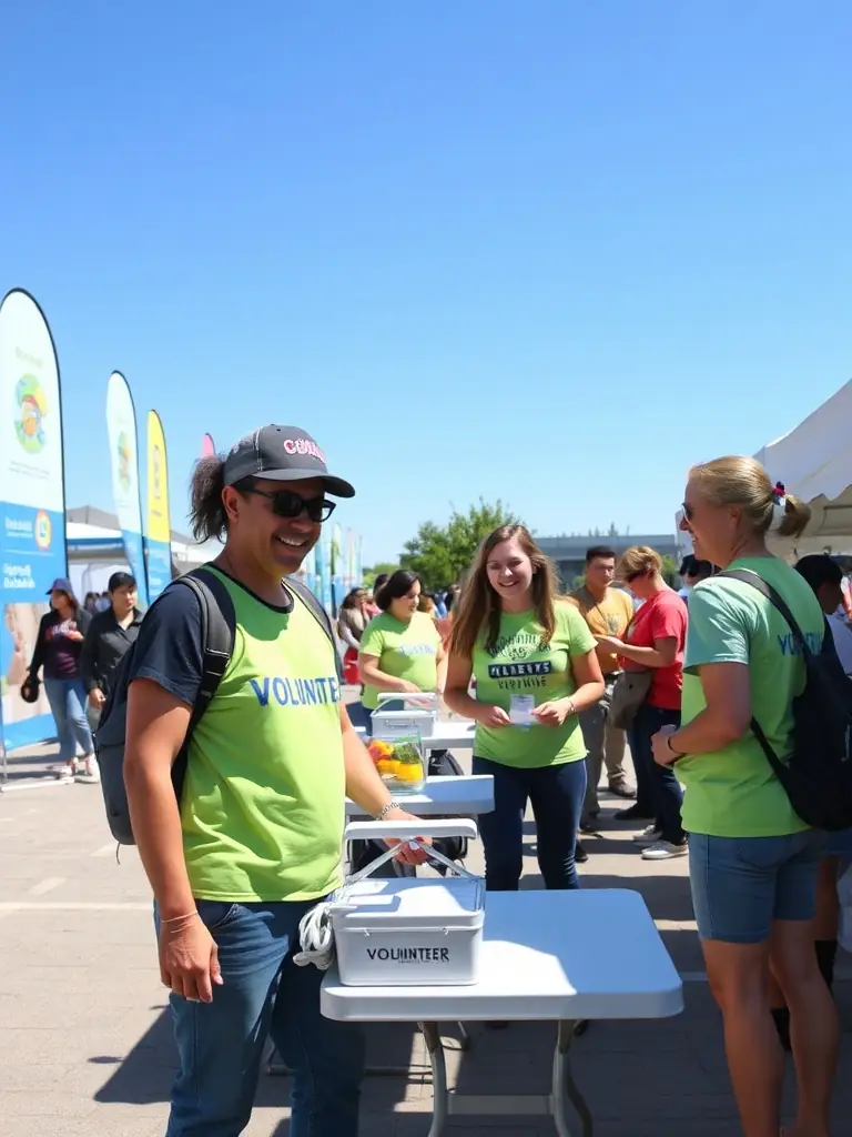 Volunteers assisting at a community event organized by the gymnastics association, demonstrating their commitment to local well-being.